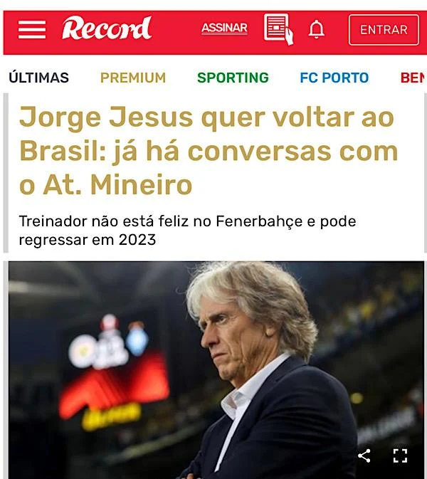 Técnico Jorge Jesus pode voltar ao Brasil