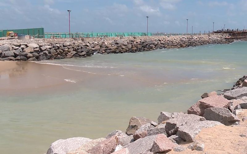 Frequentadores da orla de Fortaleza se preocupam com manchas escuras e peixes mortos no local.