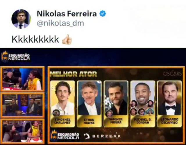 Nikolas Ferreira expõe comemoração de streamers bolsonaristas após derrota do Brasil no Oscar